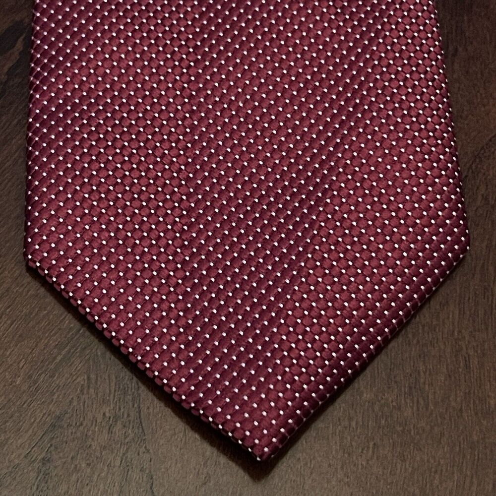 Club Room Burgundy 100% Polyester Men’s Neck Tie Made In China
